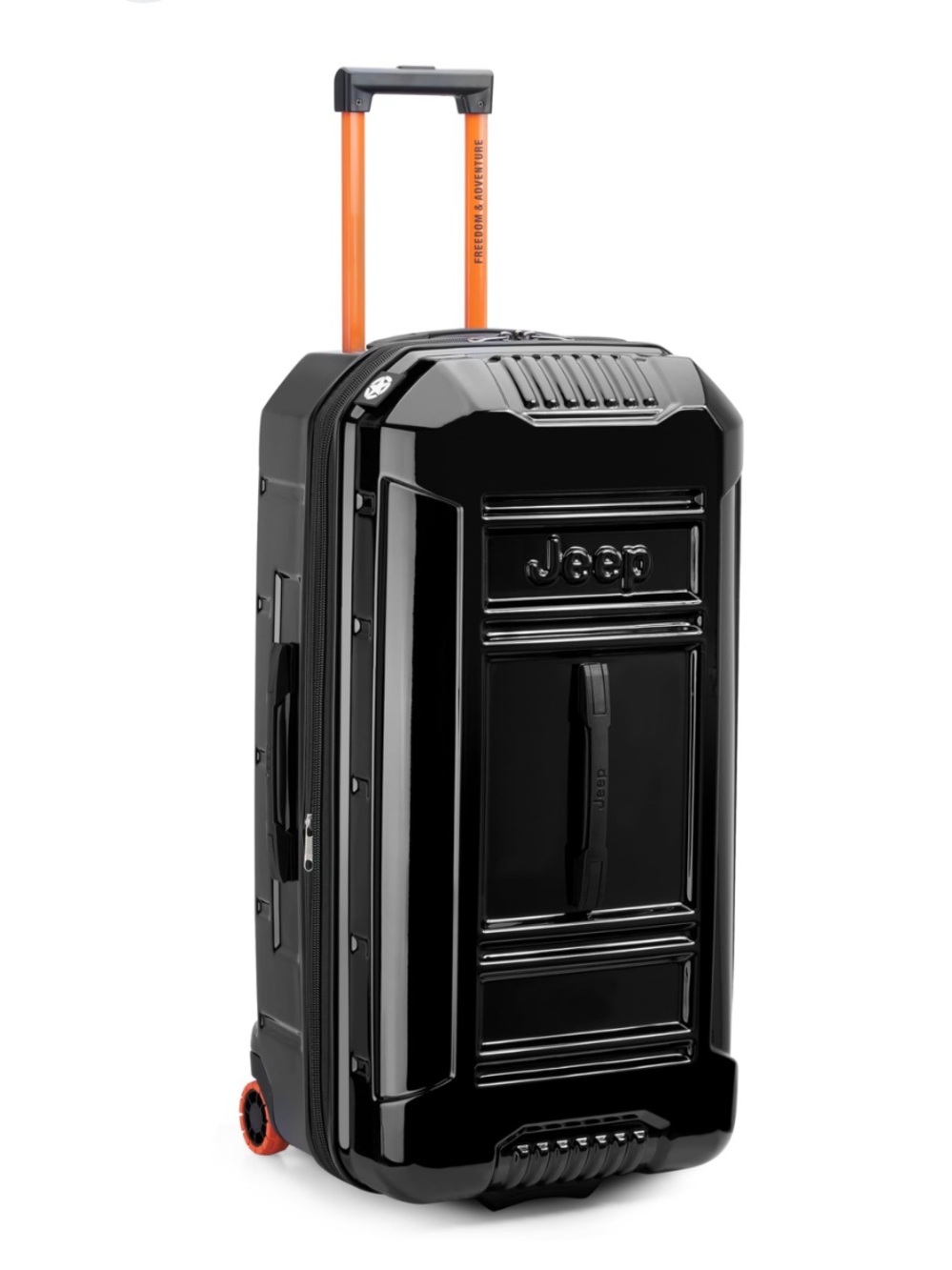 Jeep Black Carry-On Suitcase with Orange Telescoping Handle